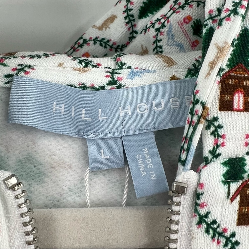 Hill House NWT The All-Gender Teddy Zip-Up Hoodie in White Ski Chalet size Large - Picture 6 of 7